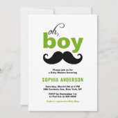 Invitation Classic Green C'est un Baby shower de moustache ga (Devant)
