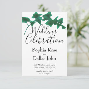 Invitation Classic Green élégant anglais Ivy Mariage
