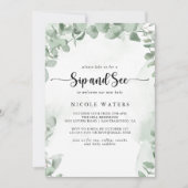 Invitation Classic Green Eucalyptus Foliage Sip et voir (Devant)