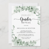 Invitation Classic Green Eucalyptus Genre Revevela Party (Devant)