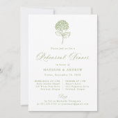Invitation Classic Green Hydrangea Wedding Rehearsal Dinner (Devant)