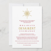 Invitation Classic Holidays Ornament Exchange Gold Snowflake  (Devant)