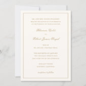 Invitation Classic Ivory and Gold Border Timeless Wedding (Devant)