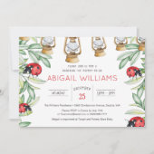 Invitation Classic Lady Bug Green Baby shower de jardin (Devant)