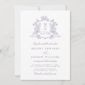 Invitation Classic Lavender Floral Crest Wedding All in One (Devant)