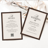 Invitation Classic Luxe | Brown Neutral RSVP QR Code Wedding