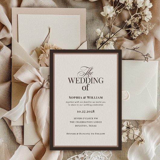 Invitation Classic Luxe | Brown Neutral Wedding