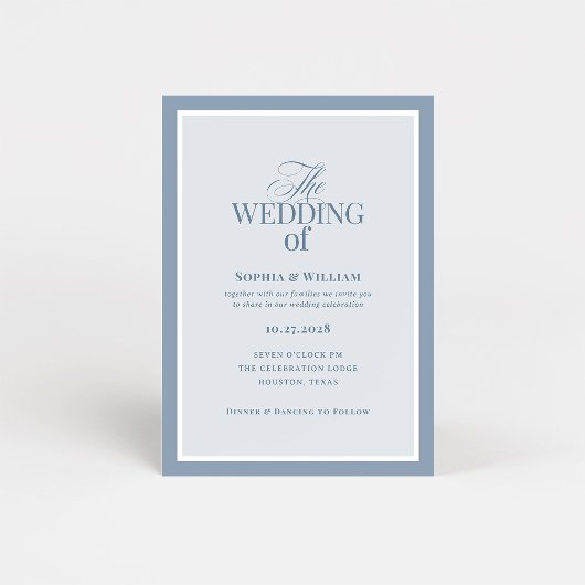 Invitation Classic Luxe | Elegant Dusty Blue Wedding