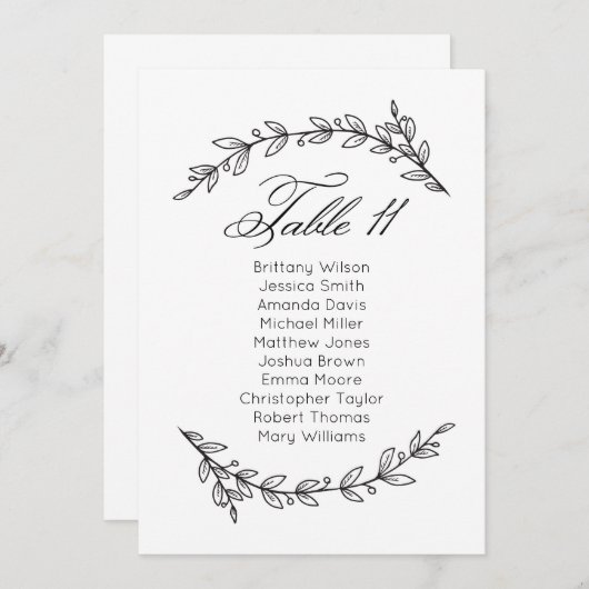 Invitation Classic mariage. Tableau 11 (Devant / Derrière)