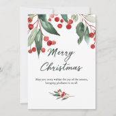Invitation Classic Merry Christmas Card with Warm Winter Wish (Devant)