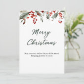 Invitation Classic Merry Christmas Card with Warm Winter Wish (Debout devant)