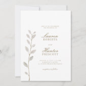 Invitation Classic Minimal Soft Ivory Floral Wedding (Devant)