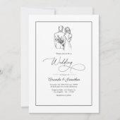 Invitation Classic Minimalist Black and White Wedding (Devant)