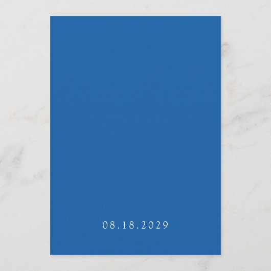 Invitation Classic Minimalist Something Blue and White (Dos)
