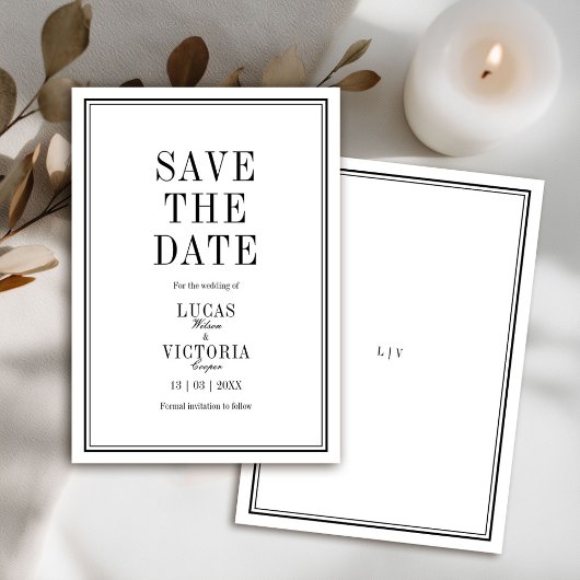Invitation Classic Minimalist Wedding Save the Date