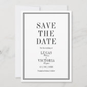 Invitation Classic Minimalist Wedding Save the Date (Devant)
