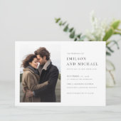 Invitation Classic Modern Elegant 2 Mariage photo (Debout devant)