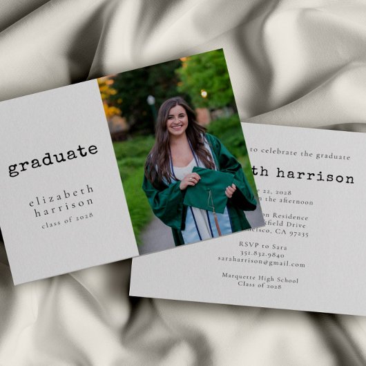 Invitation Classic Modern Photo Graduation Party