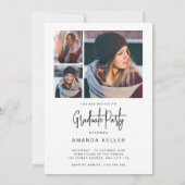 Invitation Classic Modern Photo Grid Graduation Party (Dos)
