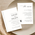 Invitation Classic Moderne Élégant Tout en un QR Code Mariage<br><div class="desc">Rationalisez la planification de votre mariage avec cette élégante et moderne tout en une seule invitation. Conçu avec une palette monochrome, il allie élégance traditionnelle et style contemporain. Chaque invitation comprend un code QR pour un accès facile au RSVP et aux détails de l'événement, assurant une expérience transparente pour vos...</div>