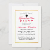Invitation Classic moderne fausse or Frame Graduation (Devant)