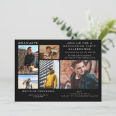 Invitation Classic moderne photo noir collage Graduation (Debout devant)