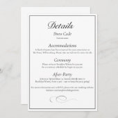 Invitation Classic Monogram Elegant Wedding Detail Card (Devant / Derrière)