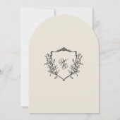 Invitation Classic Monogram Wreath Black White Arch Wedding (Dos)