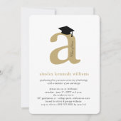 Invitation Classic Monogramme Alphabet A Photo Graduation Par (Devant)