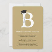 Invitation Classic Monogramme Alphabet B Photo Graduation (Devant)