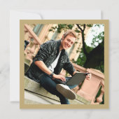 Invitation Classic Monogramme Alphabet C Photo Graduation Par (Dos)