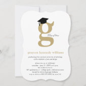 Invitation Classic Monogramme Alphabet G Photo Graduation Par (Devant)