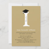 Invitation Classic Monogramme Alphabet I Photo Graduation Par (Devant)