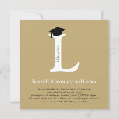 Invitation Classic Monogramme Alphabet L Photo Graduation Par (Devant)