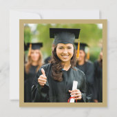 Invitation Classic Monogramme Alphabet M Photo Graduation Par (Dos)