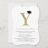 Invitation Classic Monogramme Alphabet Photo Graduation Y Par (Devant)