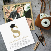 Invitation Classic Monogramme Alphabet S Photo Graduation Par