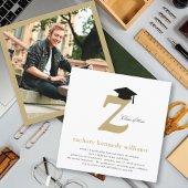 Invitation Classic Monogramme Alphabet Z Photo Graduation Par