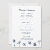 Invitation Classic Navy Beach Bachelorette Week-end Itinérair (Dos)