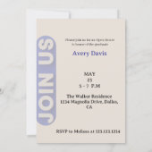 Invitation Classic Navy Blue and White Formal Bordered (Dos)
