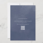 Invitation Classic Navy Blue Smoke All In One QR Code Mariage (Dos)
