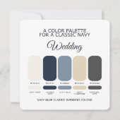 Invitation Classic Navy Blue Wedding Color Palette Card (Devant)