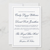 Invitation Classic Navy Élégance Script Regal (Devant)