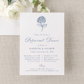Invitation Classic Navy Hydrangea Wedding Rehearsal Dinner