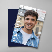 Invitation Classic Navy Photo Graduation Announcement