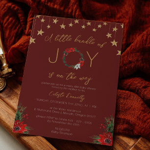 Invitation Classic Noël Rouge Bundle Of Joy Baby shower