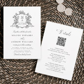 Invitation Classic noir & blanc Crest Mariage All in One