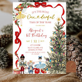 Invitation Classic Nutcracker Red Bow Coquette Birthday