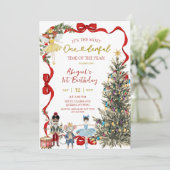 Invitation Classic Nutcracker Red Bow Coquette Birthday (Debout devant)