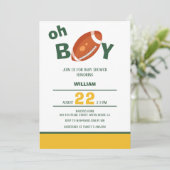 Invitation Classic Oh Boy Retro Football Baby shower (Debout devant)